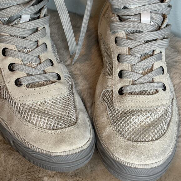 Tod’s high-top sneakers Creamy‎ White Suede Mesh Men’s 6.5 main image 7